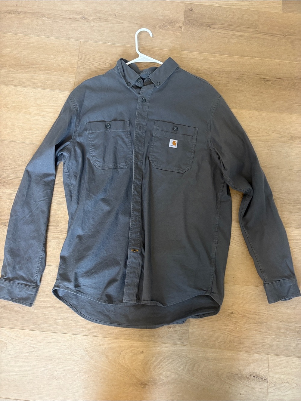 Carhartt Men's Charcoal Button-Down Work Shirt